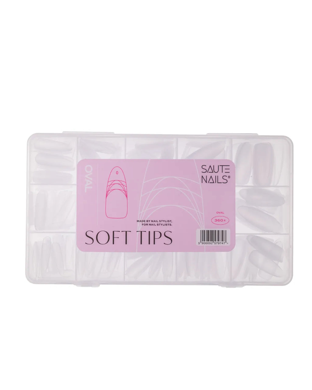 Saute Nails Soft Tips Oval - 360 Pieces