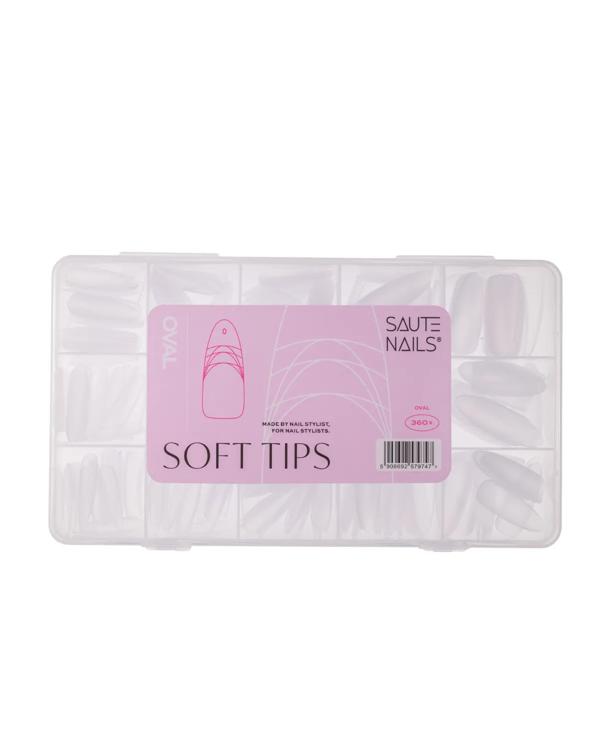Saute Nails Soft Tips Oval - 360 Pieces