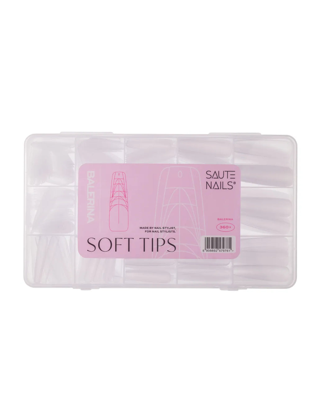 Saute Nails Soft Tips Ballerina - 360 Pieces