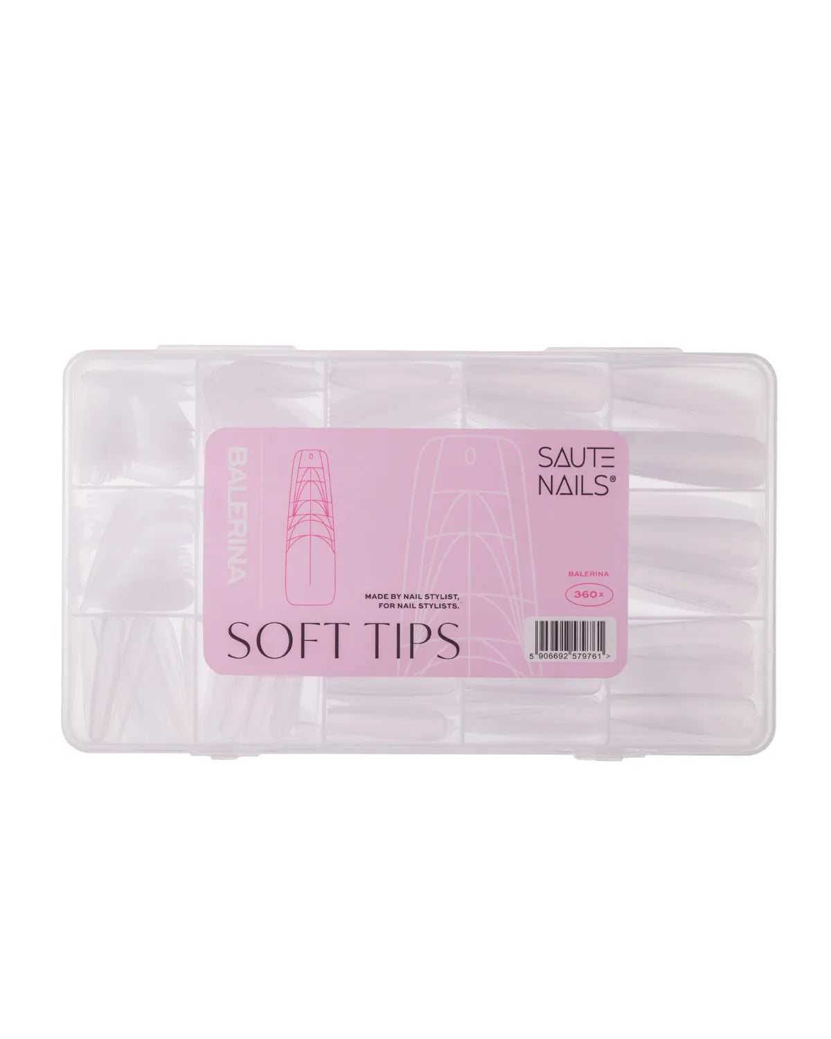 Saute Nails Soft Tips Ballerina - 360 Pieces
