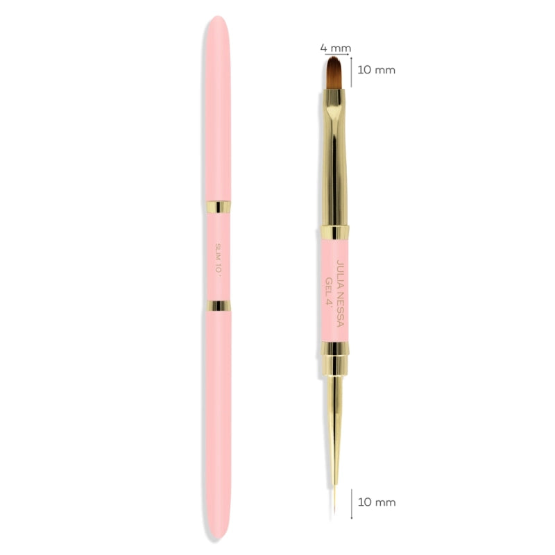 Julia Nessa Slim Gel Brush 10mm/4mm - Pink
