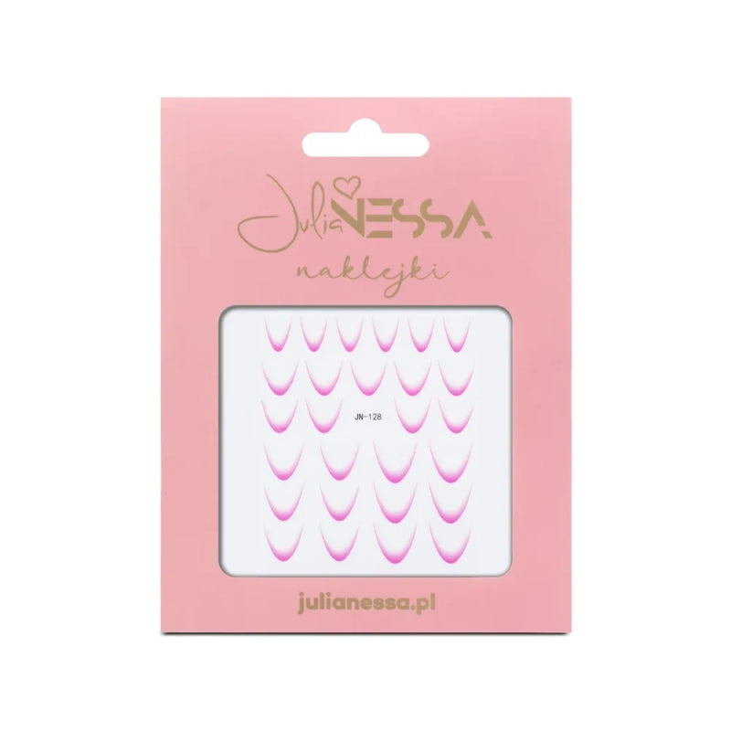 Julia Nessa Pink French Nail Stickers