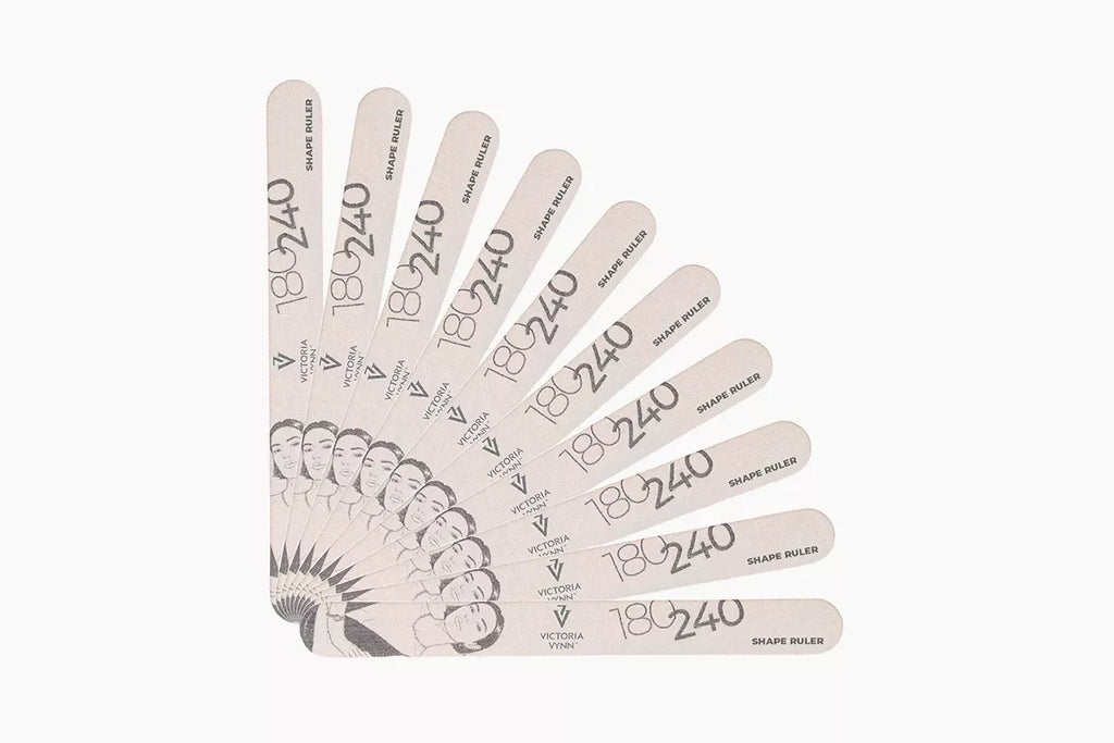 Victoria Vynn Straight Slim 180/240 Nail File Shape Ruller - 10 pcs