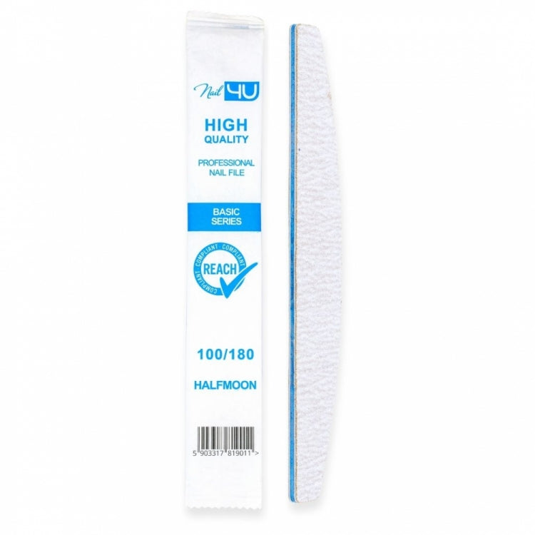 BASIC Nail File 100/180 – Moon Shape (set of 25 pieces)