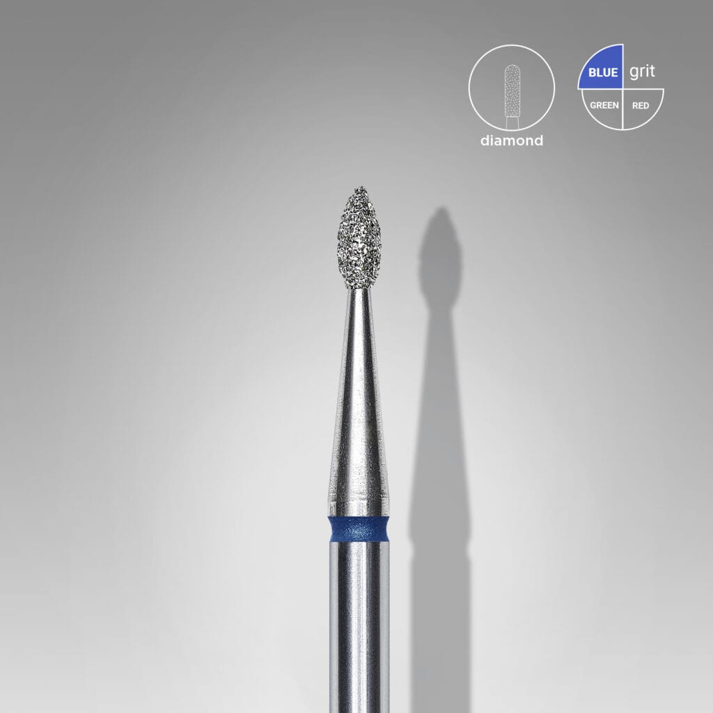 Diamond Nail Drill Bit Drop Blue EXPERT Head Diameter 1,6mm /Working Part 4mm FA40B016/4