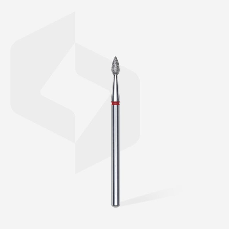 Diamond Nail Drill Bit, “Drop” , Red, Head Diameter 2,3 mm/ Working Part 5mm FA40R023/5