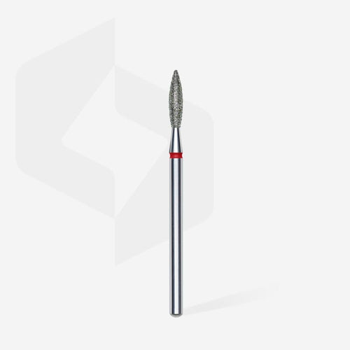 Diamond Nail Drill Bit, “Flame”, Red, Head Diameter 2.3 mm/ Working Part 10 mm FA10R023/10
