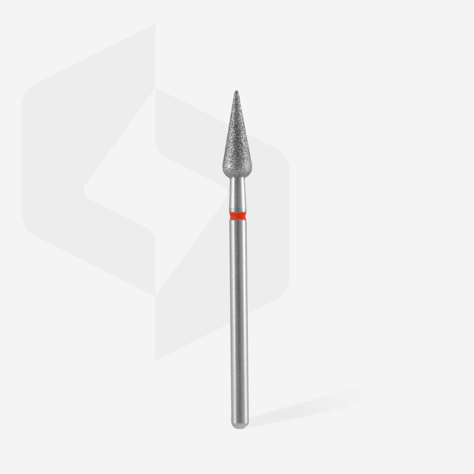 Diamond Nail Drill Bit Pointed Pear Red EXPERT Head Diameter 4mm/Working Part 12mm FA100R040/12