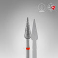 Diamond Nail Drill Bit Pointed Pear Red EXPERT Head Diameter 4mm/Working Part 12mm FA100R040/12