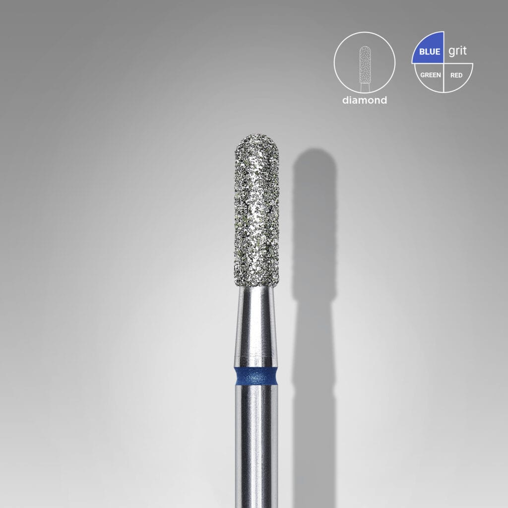 Diamond Nail Drill Bit Rounded Cylinder Blue EXPERT Head Diameter 2,3mm / Working Part 8mm FA30B023/8