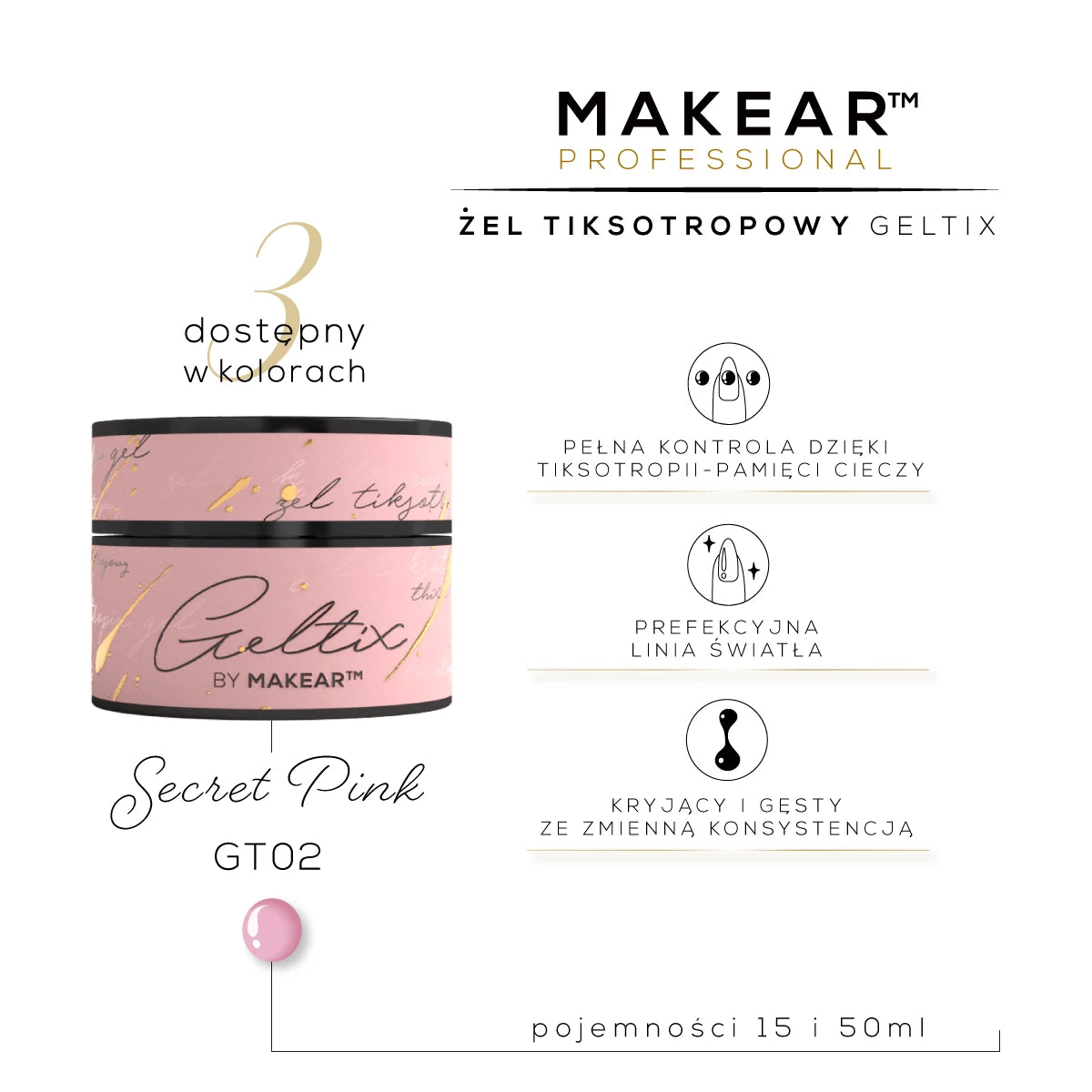 Makear GT02 Geltix Liquid Memory Gel - Secret Pink