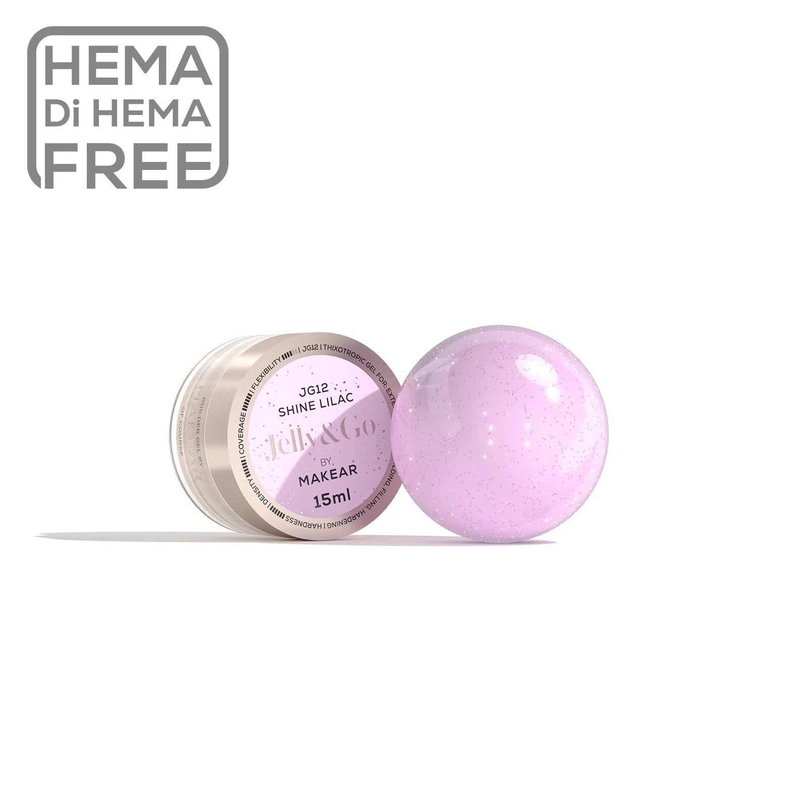 Makear JG12 Jelly & Go Builder Gel - Shine Lilac