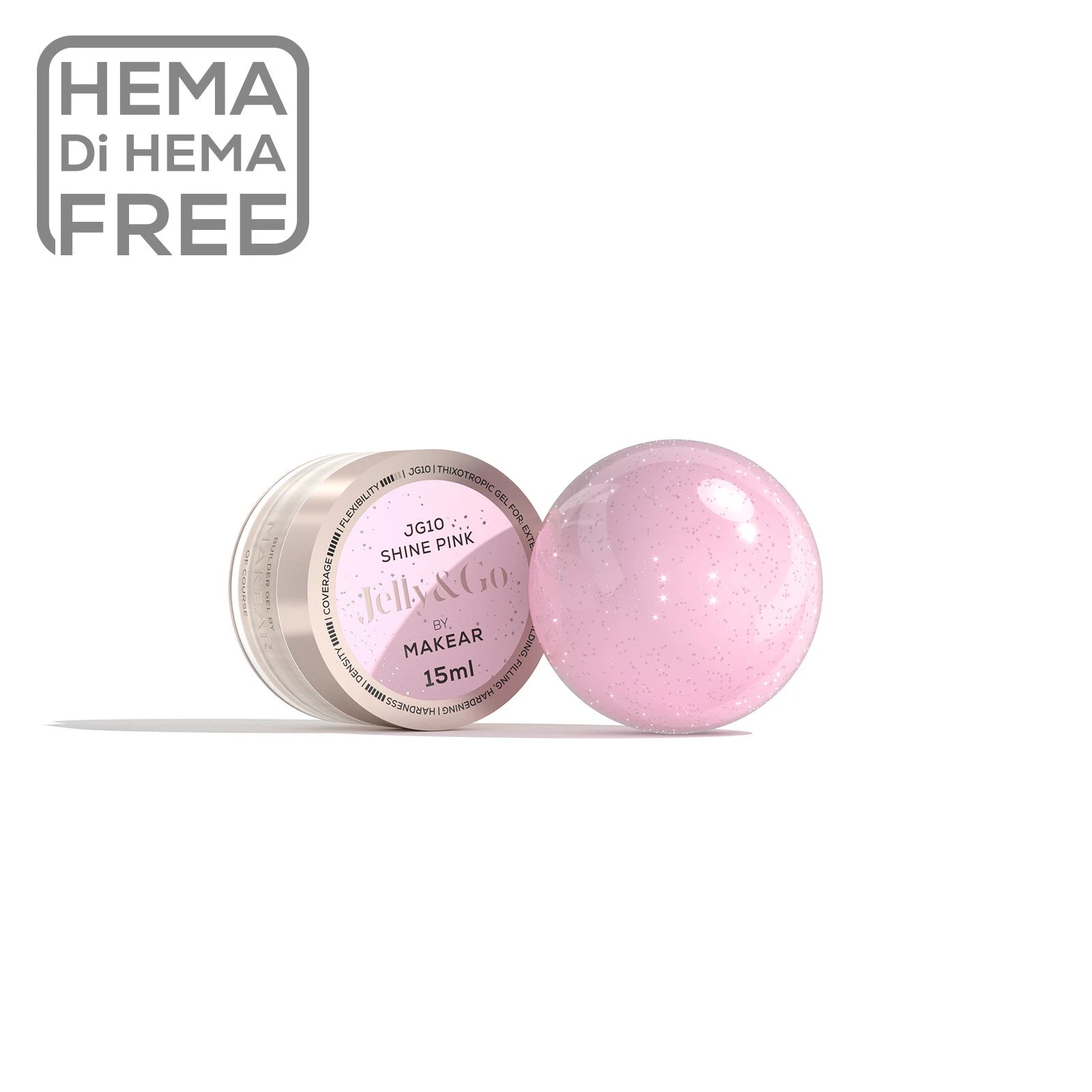 Makear JG10 Jelly & Go Builder Gel - Shine Pink