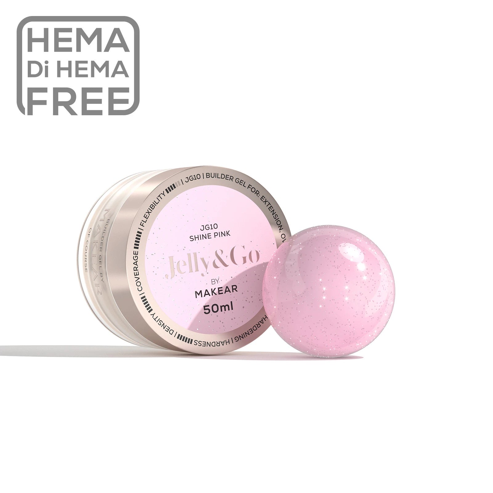 Makear JG10 Jelly & Go Builder Gel - Shine Pink