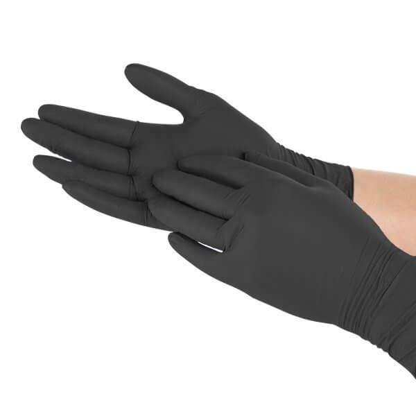 Powder-Free Nitrile Black Gloves XS