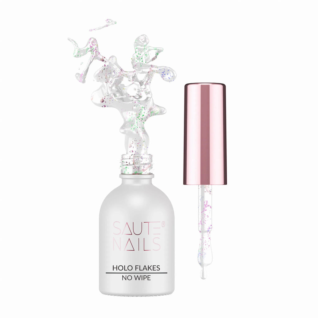 Saute Nails Holo Flakes Top No Wipe 8ml