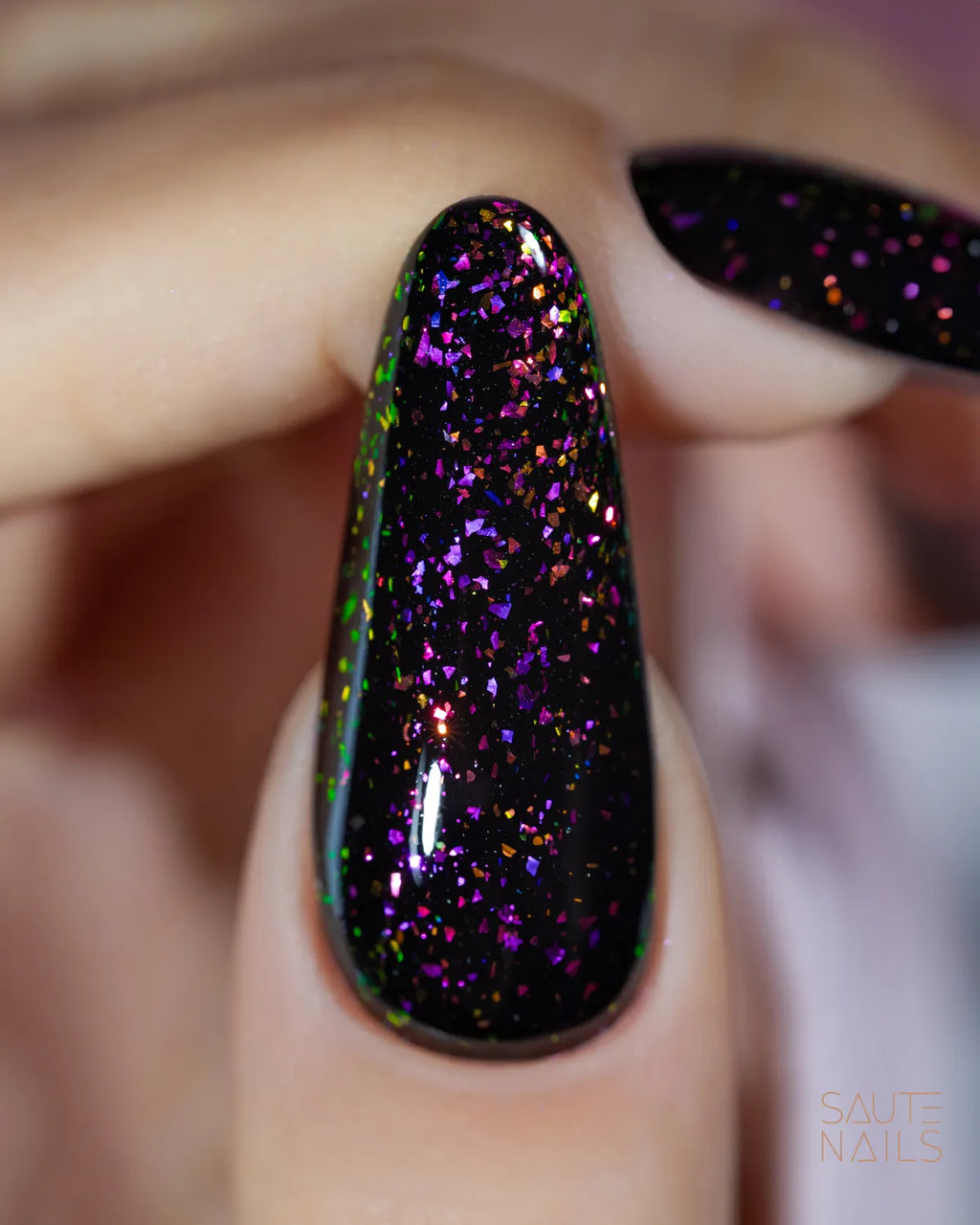 Saute Nails Holo Flakes Top No Wipe 8ml