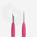 Manicure Pusher Gummy With Silicone Handle UNIQ 11 TYPE 2 Beveled & Loop Pusher PQ-11/2