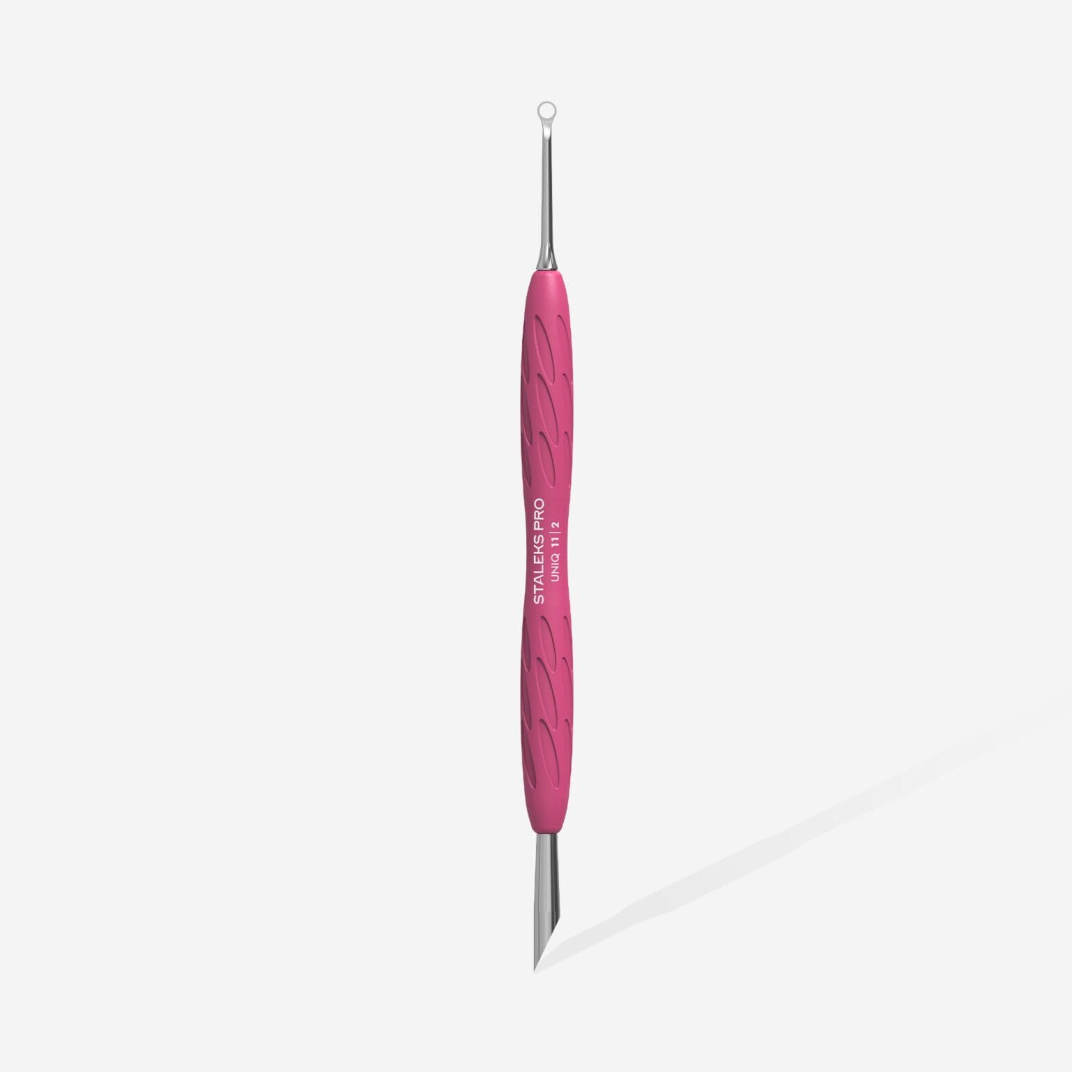 Manicure Pusher Gummy With Silicone Handle UNIQ 11 TYPE 2 Beveled & Loop Pusher PQ-11/2