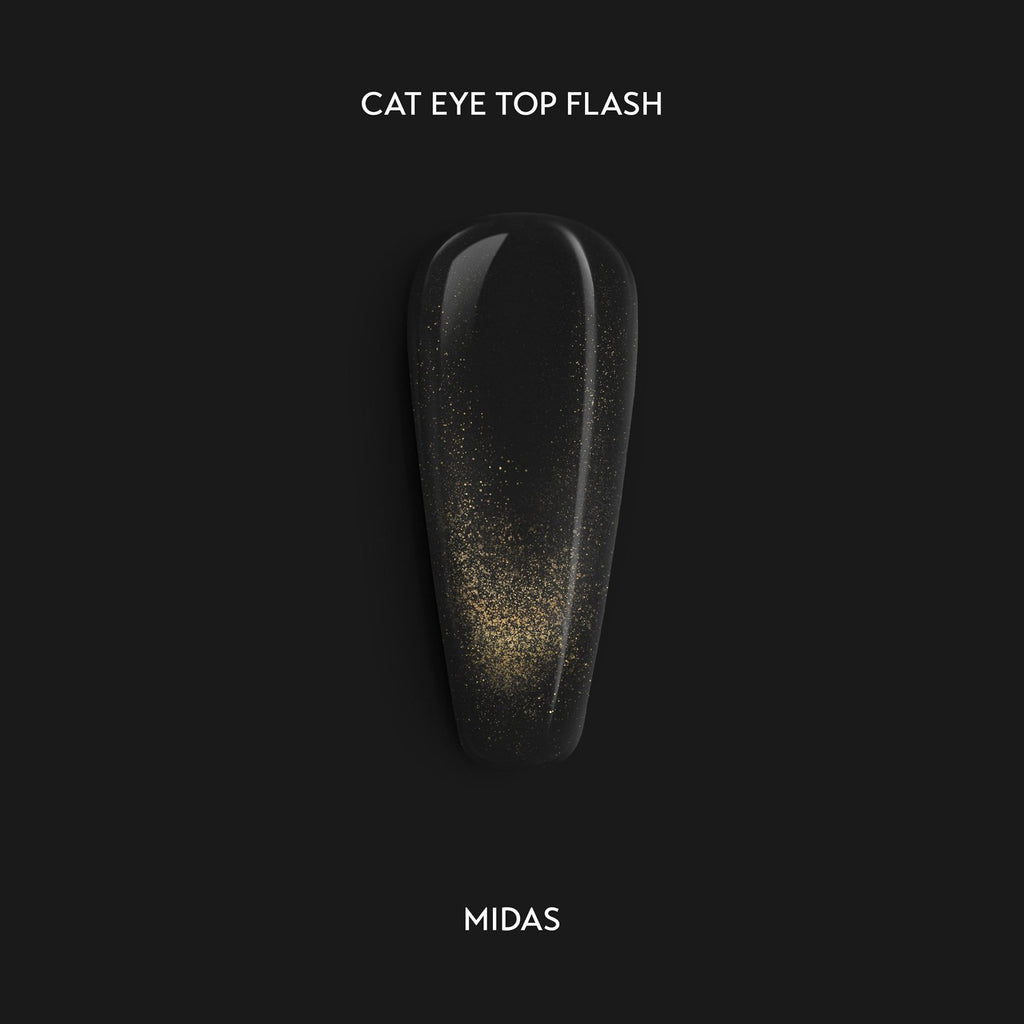 Midas Cat Eye Gel Top Coat with Flash Glitter 7ml