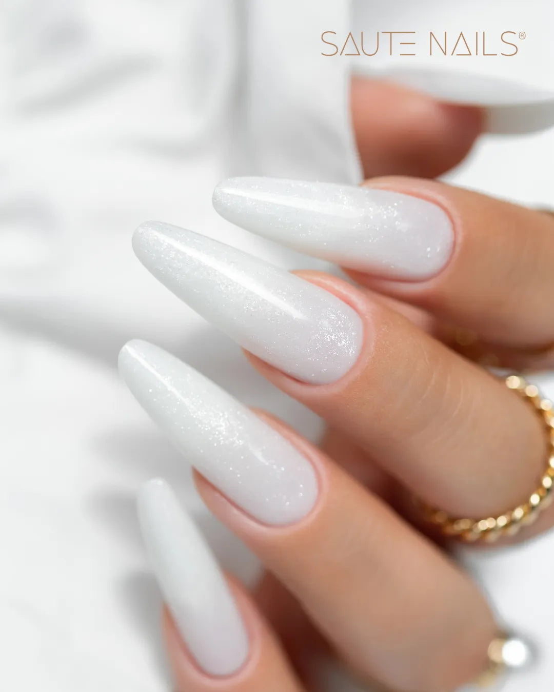 Saute Nails One Touch Glitter Milky White Builder Gel