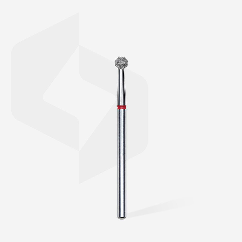 Diamond nail drill bit, “ball”, red, head diameter 3,5 mm FA01R035