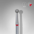 Diamond nail drill bit, “ball”, red, head diameter 3,5 mm FA01R035