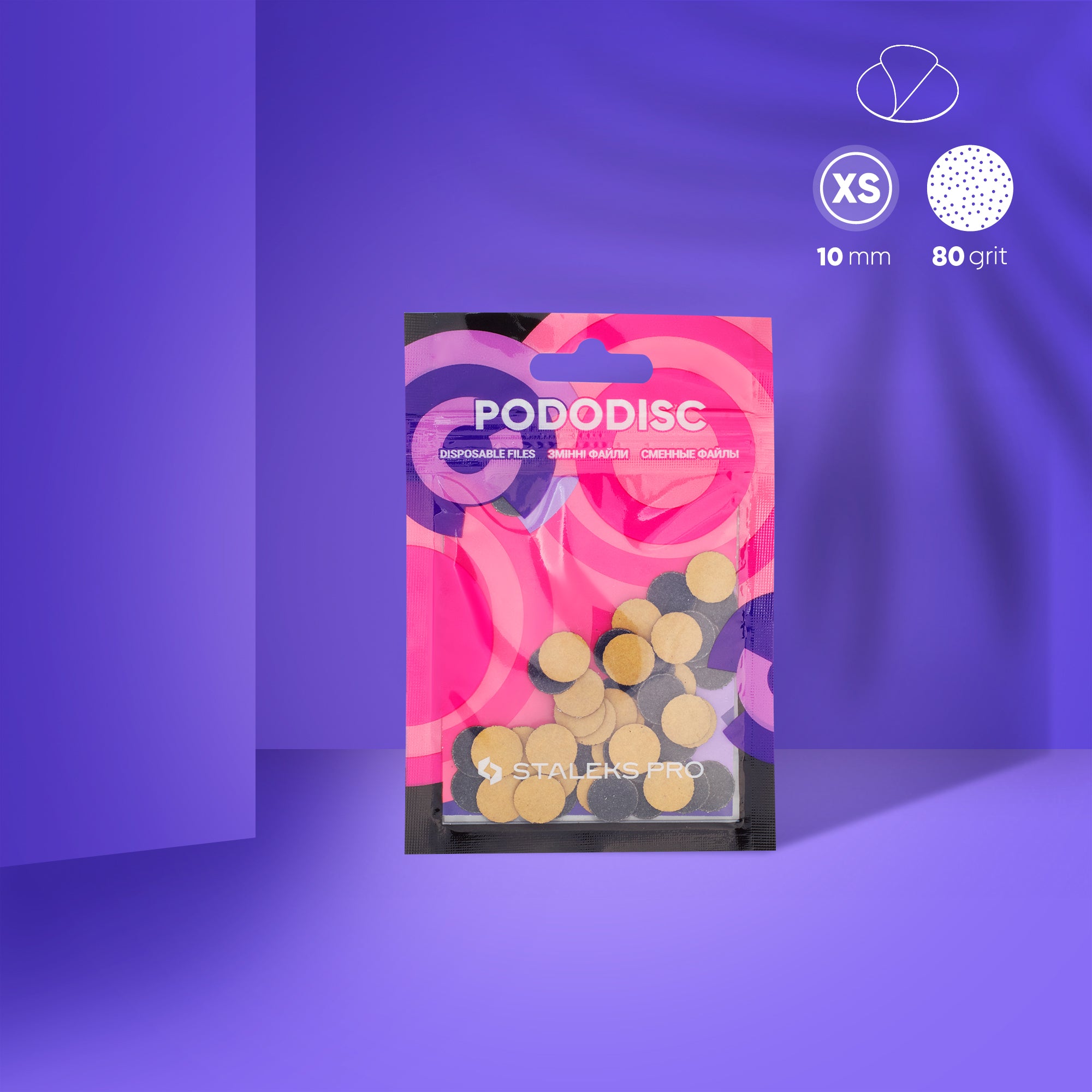 Refill Pads For Pedicure Disc Staleks Pro XS, 80 Grit (50 pc) PDF-10-80
