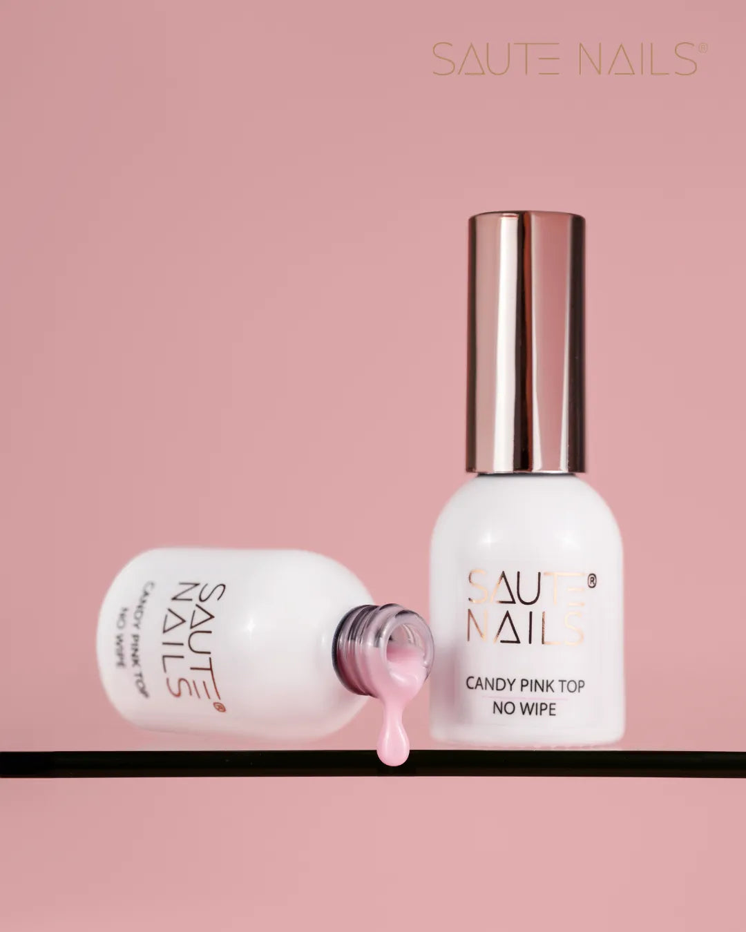 Saute Nails Candy Pink Top No Wipe 8ml