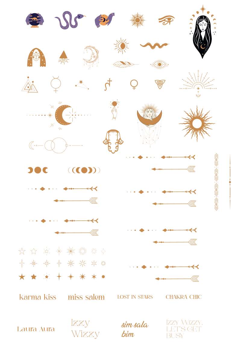 Nail Stickers Spiritual Gold - Holographic