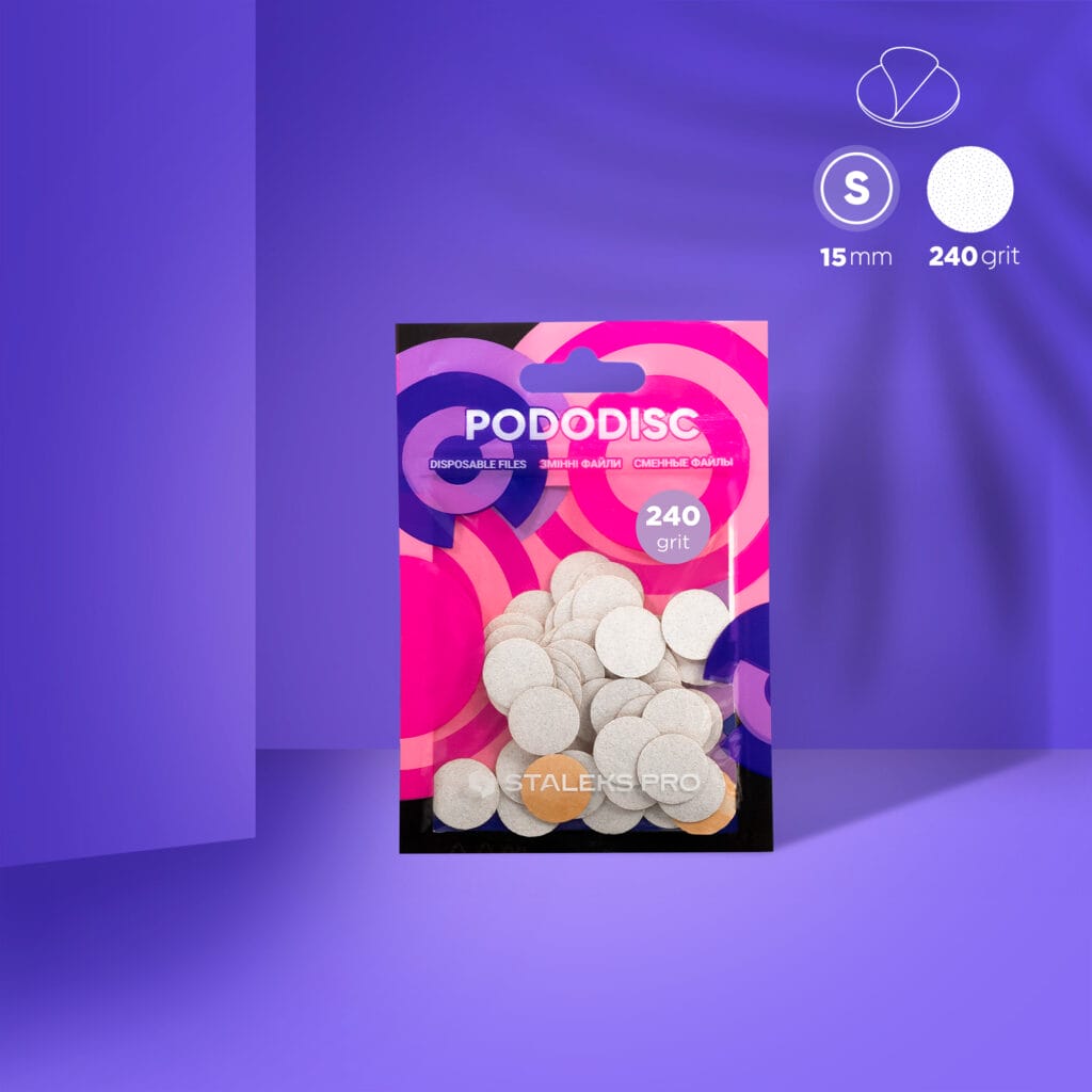 White Refill Pads For Pedicure Disc Pododisc Staleks Pro S, 240 Grit (50Pc) PDF-15-240w