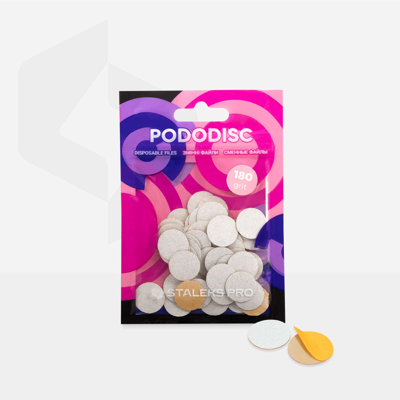 White Refill Pads For Pedicure Disc Pododisc Staleks Pro S, 180 Grit (50Pc) PDF-15-180w